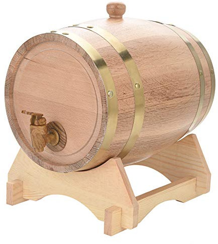 Eichenfass, Eichenfass 1,5/3/5/10 Liter Vintage Wood Oak Timber Weinfass für Bier Whisky Rum Port (5L)
