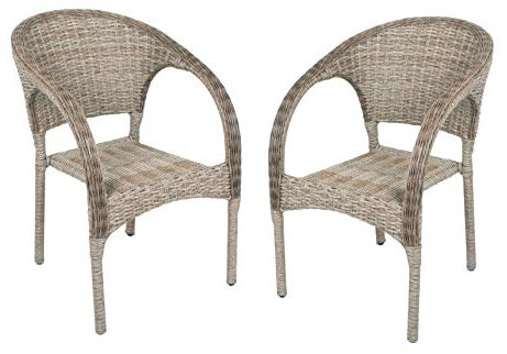 2X Polyrattan Stuhl Stapelstuhl Gartenstuhl Rattan Optik Gartensessel Stapelbar