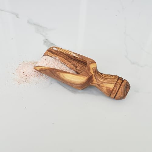 Naturally Med Salzschaufel aus Olivenholz, groß, Badesalzschaufel, Kaffeeschaufel, Mehlschaufel, Küchenschaufel
