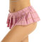iEFiEL Damen Mini Rock Japanische Schulmädchen Faltenrock mit Elastisches Bund Mittlerer Taille Cosplay Kostüm Rosa Einheitsgröße