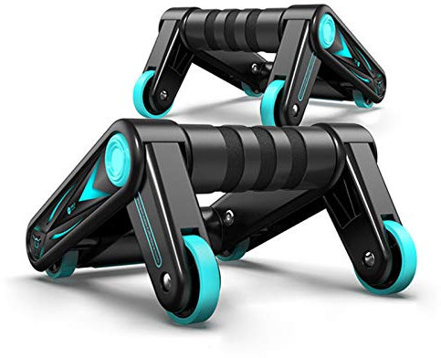 Bauchroller Bauchtrainer,2 Stück Push Up Rack No Noise Ab Roller Muskeltraining Faltbares Bauchrad Liegestützgriffe Multifunktions Fitnessstudio Armstärke Fitness Trainingsgeräte
