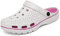INMINPIN Zuecos Mujer Hombre Sandalias de Playa Respirable Ligeros Zapatos de Jardin Verano Antideslizante Zapatillas de Piscina con Soporte del Arco,Blanco Rosa,38/39 EU