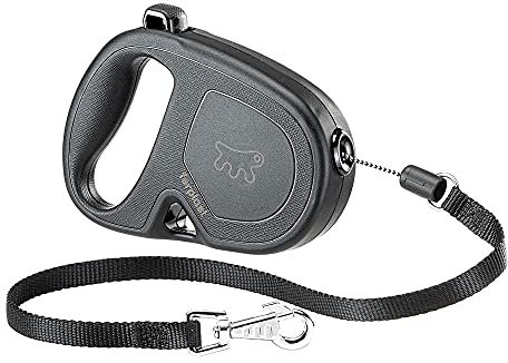 Ferplast Correa retráctil para Perros medianos Flippy One Cord S, Cuerda Extensible 4,5 m, máx 12 kg, Negro