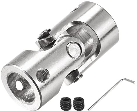 sourcing map 10mm to 10mm Inner Dia Rotatable Universal Joint Shaft Coupling Motor Shaft Coupler L35 x D16 with Screws and Wrench for RC Model