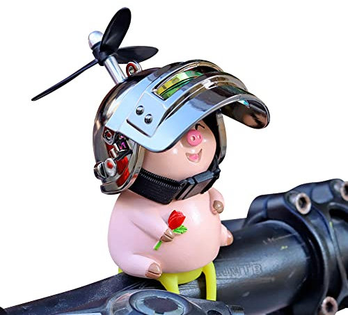 Niedlichen Gummi Schweinchen Auto Dekor Coole Fahrradglocke Ornament Schweinchen Fahrrad Bell Fahrradklingel Schwein Fahrrad Glocke Hörner Neuheit Kinder Fahrrad Glocken mit Helm fürErwachsene Kinder