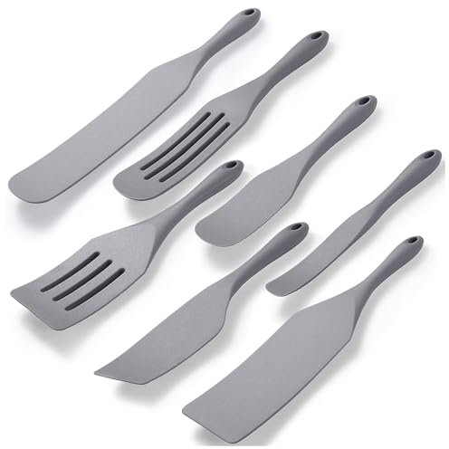 Tongjude Silicone Spurtle Set, Silicone Spatula Set, Heat Resistant Cooking Utensil for Nonstick Cookware, Serving,Baking, Whisking, Smashing, Scooping, Spreading, 8 Piece