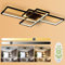 XEMQENER Modern LED Ceiling Light Dimmable with Remote Control, 80W Chandelier Ceiling Lamp with 3 Squares, 3000K-6500K Flush Mount Ceiling Lights Fixture for Bedroom Living Room Kitchen Hallway 110cm