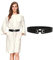 TOEECY Elastischer Doppelschnallen Taillengürtel Breiter Stretchgürtel Damen Kleidungaccessoire Taillenakzent Kleiderschmuck