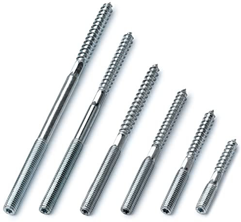 STRÜBER Stockschrauben Torx (8,0x300mm - 5 Stück) Schraubstifte Gewindestifte Stahl verzinkt TX-25 Doppelgewindeschrauben Rohrschellen Befestigungsmaterial