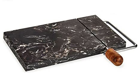 Kinvara Tabla de Cortar Negro Madera de Acacia Mármol (15 x 1,5 x 22 cm)