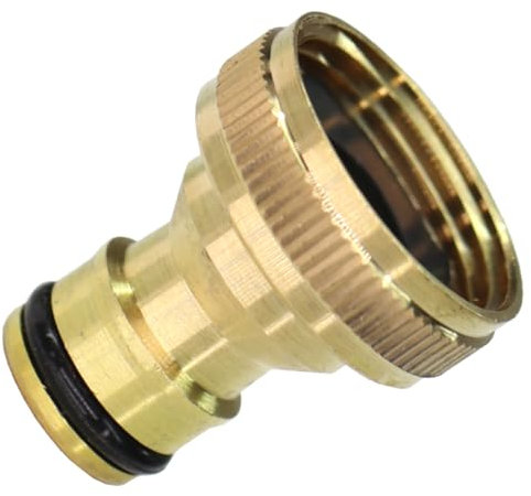 Schläfer 681102 | Raccordo Portagomma Universale G 3/4 Ø 30mm per Rubinetto da Giardino, Connettore Tubo Acqua, Portagomma Innesto Rapido in Ottone Lucido