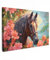 MuchoWow© Bilder 60x40 cm Wohnzimmer Deko Modern Wandbild Kunstdruck auf Leinwand Bild Schlafzimmer über Bett Room Decor Geschenke Kinderzimmer - Pferde - Blumen - Tiere - Orange