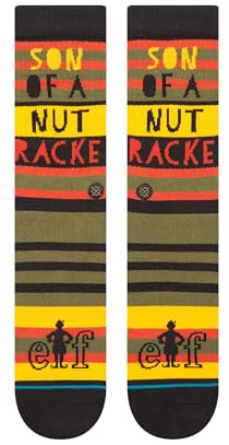 Stance Crew Socks - Elf Son of a Nut (Black, Large)