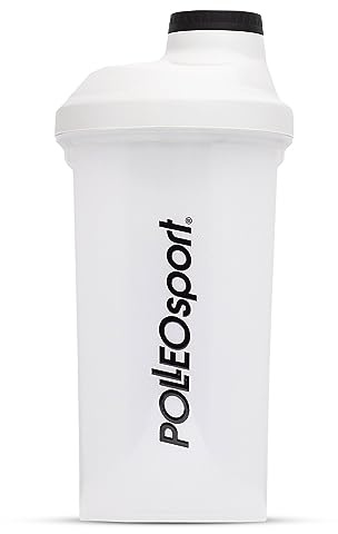 Shieldmixer Logo White Eiweiß Shaker - Shaker Proteinshake - 600ml - Gym Shaker - Für eiweiß- & Sportgetränke - Shake becher - Gym Zubehör - Trinkflasche - Weiß - Defender Classic Protein Shaker