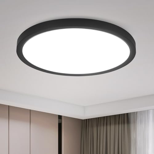 muyuua Deckenlampe Flach Deckenleuchte LED - Schlafzimmerlampe Ø22cm Badezimmerlampe Rund 15W Schlafzimmer Bad Deckenbeleuchtung Flurlampe Warmweiß Badlampe IP44 Küchenlampe für Badezimmer Küche Flur