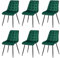 EGOONM 6er Set Moderne Samt Esszimmerstühle gepolsterte Küchenstühle armlose Stühle Metall Lounge Stühle mit Rückenlehnen (dunkelgrün)