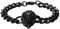 Flongo Herren Löwe Armband Edelstahl: schwarz Wikinger Schmuck Charms Cuban Kette mit Löwenkopf Lion Head Löwen Armkette retro biker Geschenk für Männer Damen breit Weihnachten Geburtstag Jahrestag