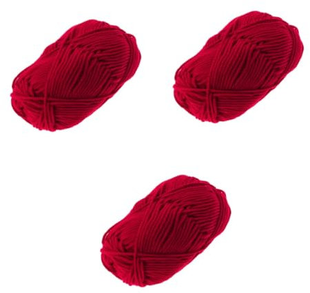 NUOBESTY 3pcs Red Chunky Knit Yarn Loop Yarn Milk Cotton Warm Wool Knitted Scarf Super Soft Machine Washable