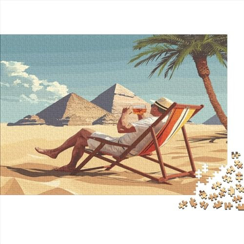 Pyramid Hölzernes Puzzles Für Erwachsene 300 Teile Egypt Puzzle Lernspiele Tolles Geschenk Heimdekoration Puzzle 300pcs (40x28cm)