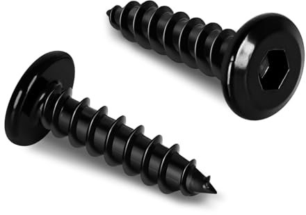 Lot de 100 vis autotaraudeuses à tête plate M3 x 8 mm, vis à bois à tête fraisée, en acier inoxydable 304 18-8, clé Allen hexagonale, finition noire