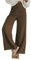 Imuedaen Cordhose Damen High Waist Weites Bein Hosen Freizeithose Lang Casual Locker Hose mit Taschen und Knöpfen (Kaffee, XL)