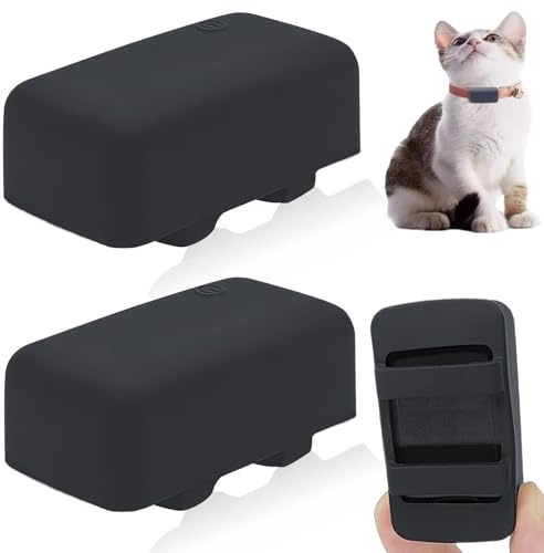 Silikon-Halterung, kompatibel mit Tractive Cat Mini-Tracker, Gummi-Zubehör, Kratzfest, sichere stabile GPS-Katzenfinder-Hülle mit Gurt für Haustierhalsband, Schwarz