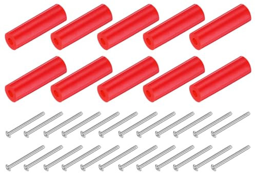 sourcing map 16pcs Electrical Outlet Spacers Extender Kit Include 8pcs 45mm Switch Receptacle Screw Spacers and 8pcs 1-1/2 Inch 6-32 Thread Flat Head Long Socket Screw