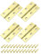 Sourcing Map 4 Pcs Folding Brass Butt Hinges, Gold Tone, Classic Style, 3 Inch, 75x40x5mm