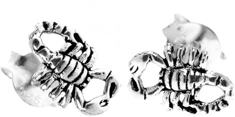 Ohrstecker SCORPION 8 mm Kleine Skorpione Ohrschmuck 925 Sterlingsilber