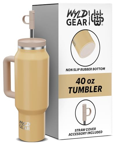 Wyld Gear - Wyld Syde Travel Tumbler 40 oz (1200 ml), Honeydew | Heiß & Kalt | Isolierflasche mit bruchfestem Strohhalm | geeignet für Getränkehalter | auslaufsichere Thermosflasche | BPA-frei