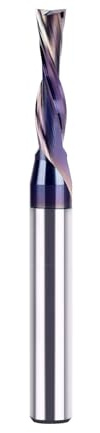 SpeTool Fraise à rainurer hélicoïdale Downcut 6 mm de coupe x 8 mm de tige 24 mm de longueur de coupe 75 mm de longueur totale 2 flûtes Revêtement TAC Carbure de tungstène pour CNC Fraiseuse à bois