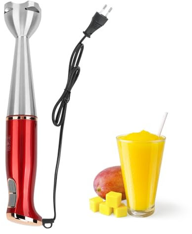 Batidora de Mano Eléctrica de Inmersión, Motor de 400 W, Potentes Cuchillas de Acero Inoxidable, Batidora Eléctrica Portátil con Manual, Utensilio de Cocina para Viajes