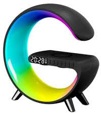 The 5-in-1 Wireless Charger Ambient Light is More Than just a 15W Fast Charger. It Also Doubles as an Ambient Atmosphere lamp, Night Light, FM Radio, and Speaker (Black)