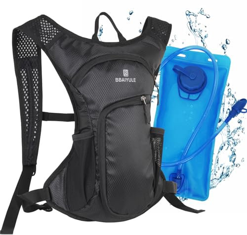 BBAIYULE Trinkrucksack mit Trinkblase | Trinkrucksack Laufen | Laufrucksack mit 2L Trinkblase | Trinkrucksack Fahrrad | Laufen, Fahrradfahren & Joggen