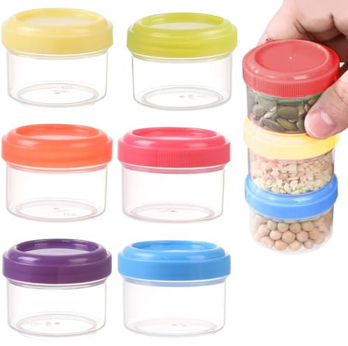 6PCS Plastic Mini Storage Containers with Lids – Small Tupperware for Food, Crafts & Miscellaneous Storage