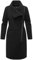 Navahoo Damen lange Übergangsjacke Mantel in Woll-Optik mit asymmetrischem Kragen und wasserdichtem Reißverschluss Samtrose 14 Black Gr. M