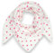Musselin Tuch mit Herzen Dreieck Damen Halstuch Herzmuster Made in Italy 195x72cm Frühling Sommer Weich Leicht kuscheliger Baumwolle Schal (Pink)