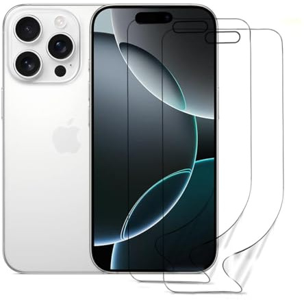 Cfyywqf hydrogel folie für iPhone 16 Pro/ 17/17 Pro | 3 Stück Selbstheilend hydrogel displayschutzfolie, einfache Installation,Ultra-Klar tpu folie,Stoß-Kratzfest film
