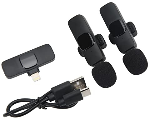 Acouto K9 Lavalier Microphone for 2 Live Broadcast Equipment Mic Outdoor Lavalier Microphone for Phone Tablet for Port a of Battery It Short for Recording. Live Recording 5 and (2)