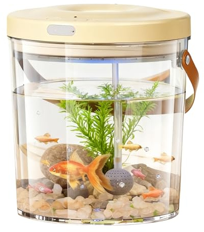 Aquarium Portable avec lumière, Circulation d'oxygène silencieuse et Transparent, 2 000 mAh, pour intérieur et extérieur, Jeu sensoriel, appât de Reptiles, et