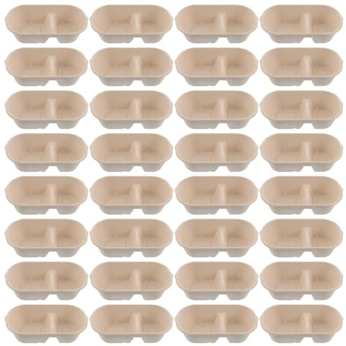 VALICLUD Lot de 50 Gamelles Jetables Doubles pour Chiens et Chats 1000 ML Plastique Alimentaire Gamelle d'eau et Nourriture Portable pour Cage Voyage et Usage Extérieur