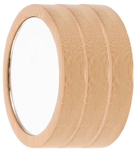 FIXOSHEE Lot de 3 Miroirs de Poche Ronds en Bois Bois de Hêtre Bambou Nandin Effet Irisé Mini Miroir de Voyage Compact pour Paquet à Main Portable Léger Robuste pour Usage Quotidien