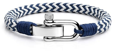 Uniqal | Segeltau Armband Herren & Damen | Maritimes Armband mit Edelstahlschäkel | Robust & Wasserfest, Geschenk für Sie & Ihn | Nautisch bracelet