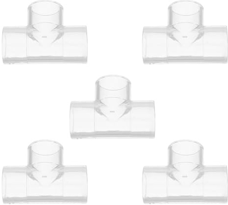 Lurrose 5 Stück Transparentes Acryl T stück 20mm 3 wege Rohrverbinder Auslaufsicher für Wasserkühlung Aquarium Selbstgemacht