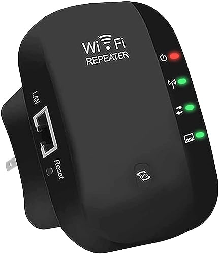 WiFi Extender Booster, WLAN Repeater WLAN Verstärker WiFi Extender bis zu 5000sq.ft Mit Repeater/AP Modus, Long Range Amplifier mit Ethernet Port zu Allen WLAN Geräten, 1-Key Setup, Access Point