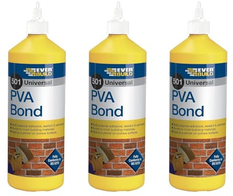 501 Universal PVA Bond, Multi-purpose Adhesive, Sealant and Admixture, Water-based Formula, 500 ml, Pack of 3
