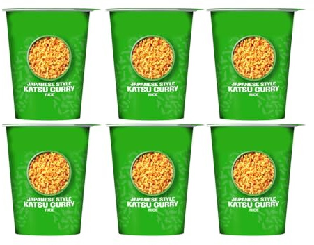 Japanese Style Katsu Curry Rice Cup, Long Grain Rice, Vegan, No Artificial Colours, 78g,Pack Of 6