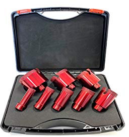 ADT Fliesenbohrer-Set M14 8-teilig Fliesenbohrkronen-Set Ø 20, 25, 32, 35, 40, 50, 60, 68 mm für Feinsteinzeug, Granit, Keramik, usw.