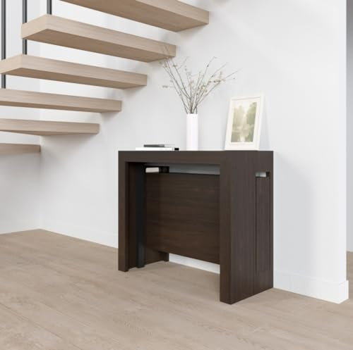 VE.CA - Table Console Mercurio - Extensible - avec Support de rallonge - Couleur : Wenge - Dimensions : de 40 à 300 cm - Cuisine, Décoration - Made in Italy