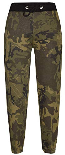 A2Z 4 Kids Girls Boys Camo Fleece Joggers Two Tone Cuffed Sweatpants Outfit | Contrast Fleece Joggers Warm School Casual Bottoms Child Ages 5 to 13 Years